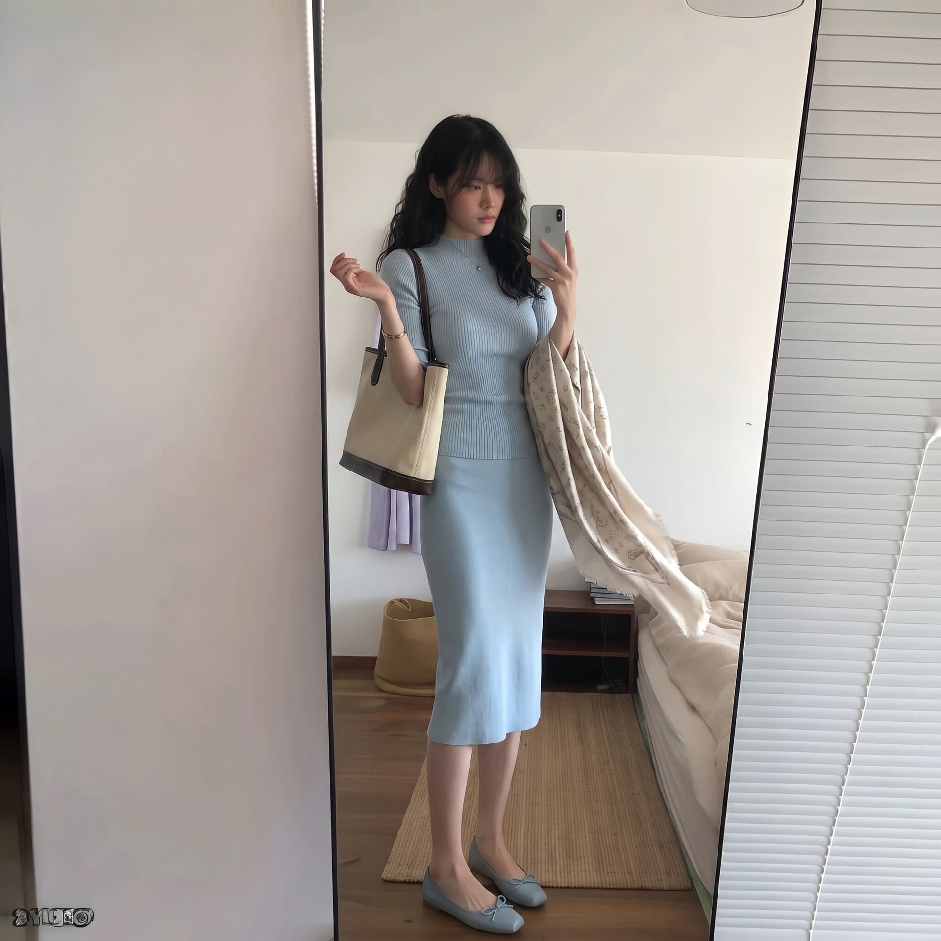 있음 도착 니트 몸매 가꾸기 맨위 새로운 몸매 가꾸기 슬림해 보이는 품격 다용도 패션 중간 길이 스커트 투피스 슈트 상세 이미지 6