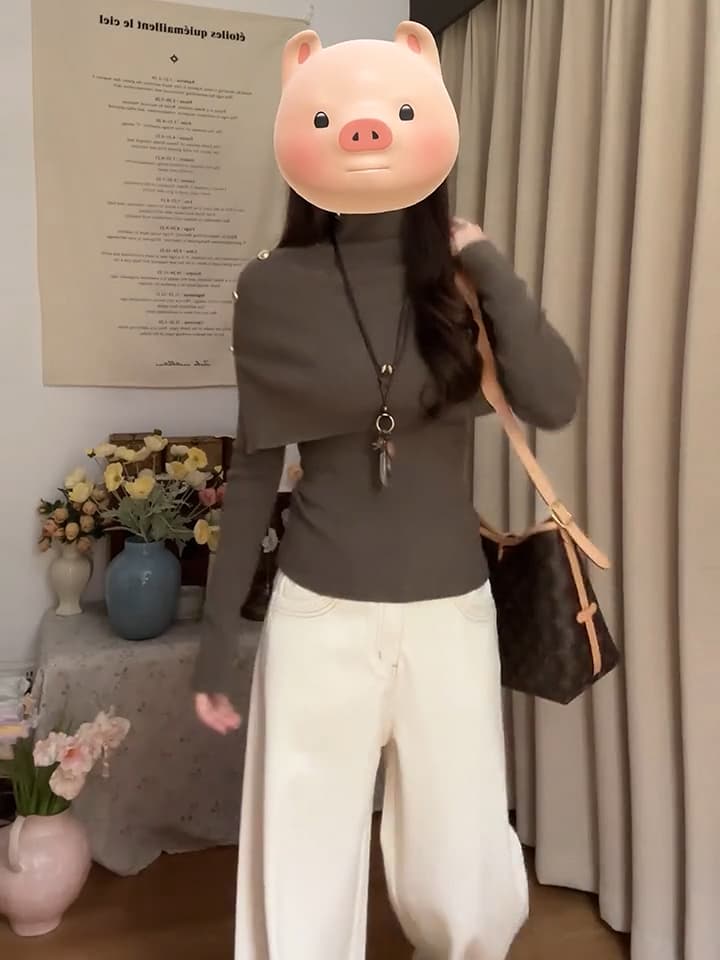 있음 도착 가을 겨울철 품격 천 골드 자매 바람이 아닙니다. 규칙 숄 패션 세트 가을 여성 이미지 5