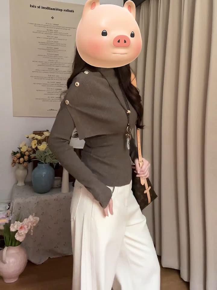있음 도착 가을 겨울철 품격 천 골드 자매 바람이 아닙니다. 규칙 숄 패션 세트 가을 여성 이미지 3