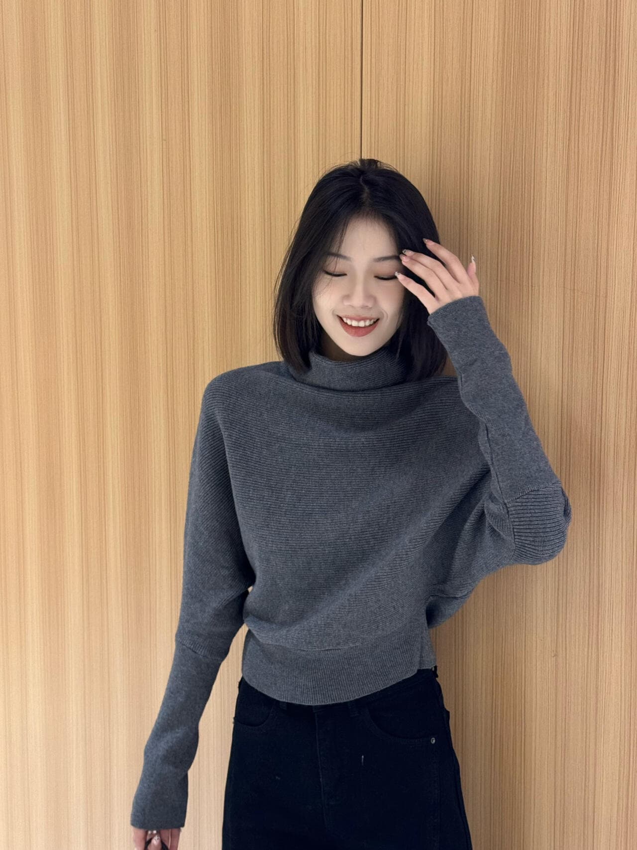 있음 도착 겨울 새로운 디자인 센스 작은 대중 반하이넥 말뚝 더미 칼라 풀오버 스웨터 여자 인사이드 가져 가라. 니트 스웨터 가을 이미지 4
