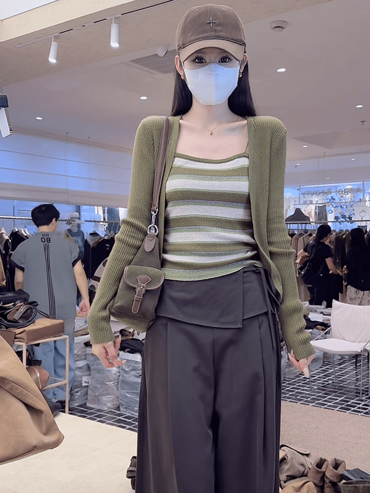 있음 도착 가을 새로운 시징 샤오펑 홈 빛 럭셔리 한 부서 느긋한 바람 다용도 니트 맨위 여성 상세 이미지 7