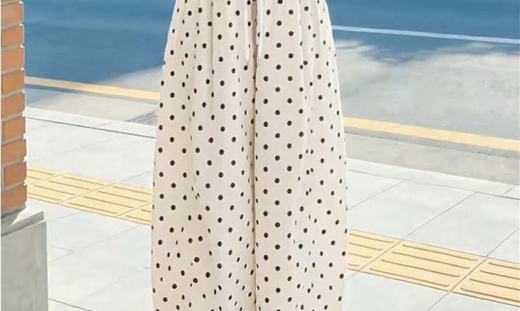 임산부 마 면 아마 도트 무늬 9 포인트 와이드 레그 팬츠 2026 여름 새로운 루즈핏 다용도 캐주얼 바지 상세 이미지 22