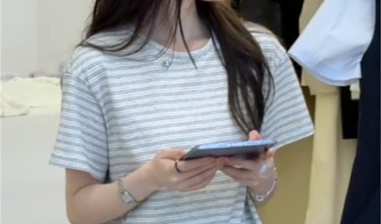 임산부 아메리칸 레트로 스트라이프 배색 반팔 동정 여름 루즈핏 슬림해 보이는 동정 레트로 워크웨어 8 점 바지 상세 이미지 25
