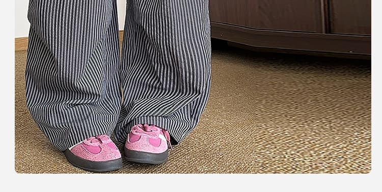 임산부 2026 새로운 여름 얇고 가벼운 통기성 스트라이프 캐주얼 바지 루즈핏 넓은 다리 길이 바지 자외선 차단 낙하산 병 바지 얇은 스타일 상세 이미지 9