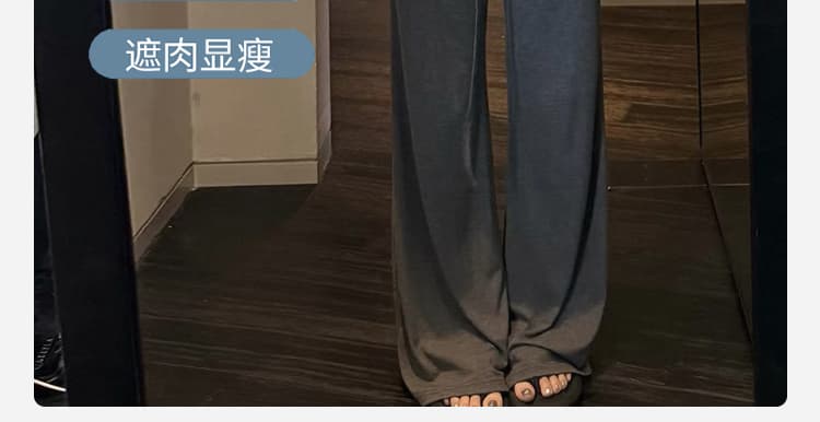 임산부 새로운 2026 가을 일본식 바람 느슨함 블랙 회색 스트라이프 나팔 바지 펌프 로프 레이스업 긴 바지 상세 이미지 6