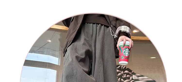 임산부 새로운 2026 가을 일본식 9 포인트 넓은 다리 느긋한 바람 슬림해 보이는 캐주얼 풍선 바지 상세 이미지 5
