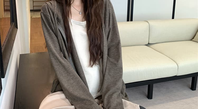임산부 새로운 2026 한국 스타일 루즈핏 캐주얼 느긋한 바람 가짜 두 조각 후드 재킷 와이드 레그 팬츠 상세 이미지 55