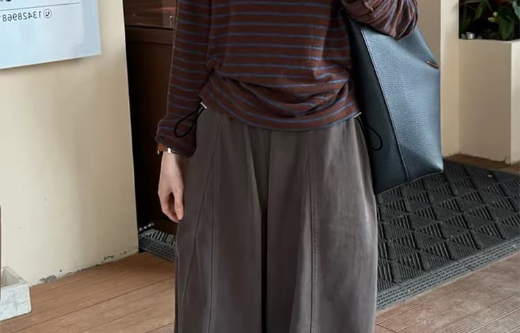 지금 임산부 새로운 2026 가을 일본식 와이드 레그 팬츠 캐주얼 느긋한 바람 슬림해 보이는 캐주얼 풍선 바지 상세 이미지 29