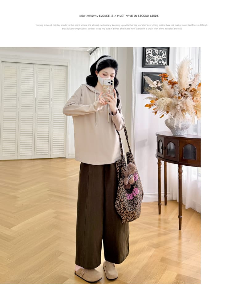 실사 지금 가을 겨울 새로운 De 플러시 후드티 캐주얼 외출용 티셔츠 캐주얼 모통이 칼 바지 상세 이미지 24
