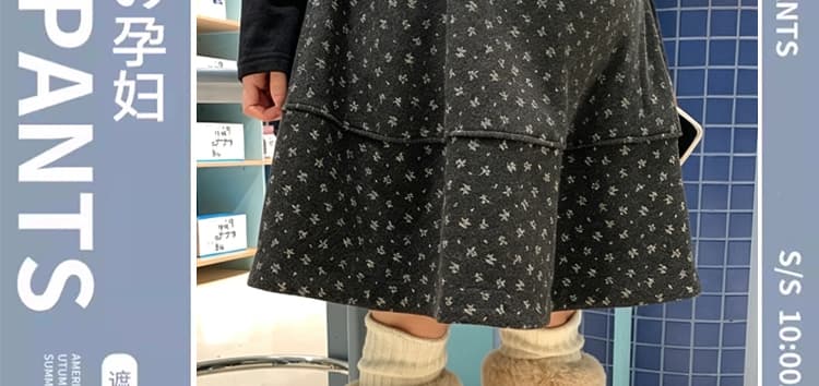 지금 임산부 새로운 반신 스커트 패션 가을 겨울 레트로 미니 스커트 꽃밭 반신 스커트 상세 이미지 2