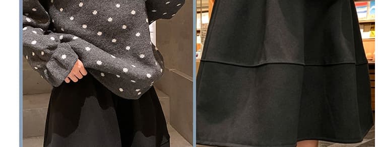 지금 임산부 새로운 반신 스커트 패션 가을 겨울 레트로 미니 스커트 꽃밭 반신 스커트 상세 이미지 5