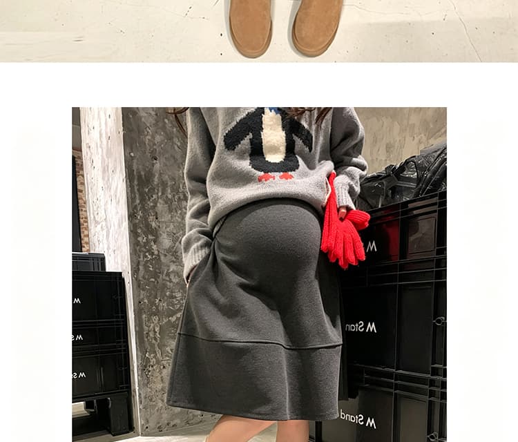 지금 임산부 새로운 반신 스커트 패션 가을 겨울 레트로 미니 스커트 꽃밭 반신 스커트 상세 이미지 23