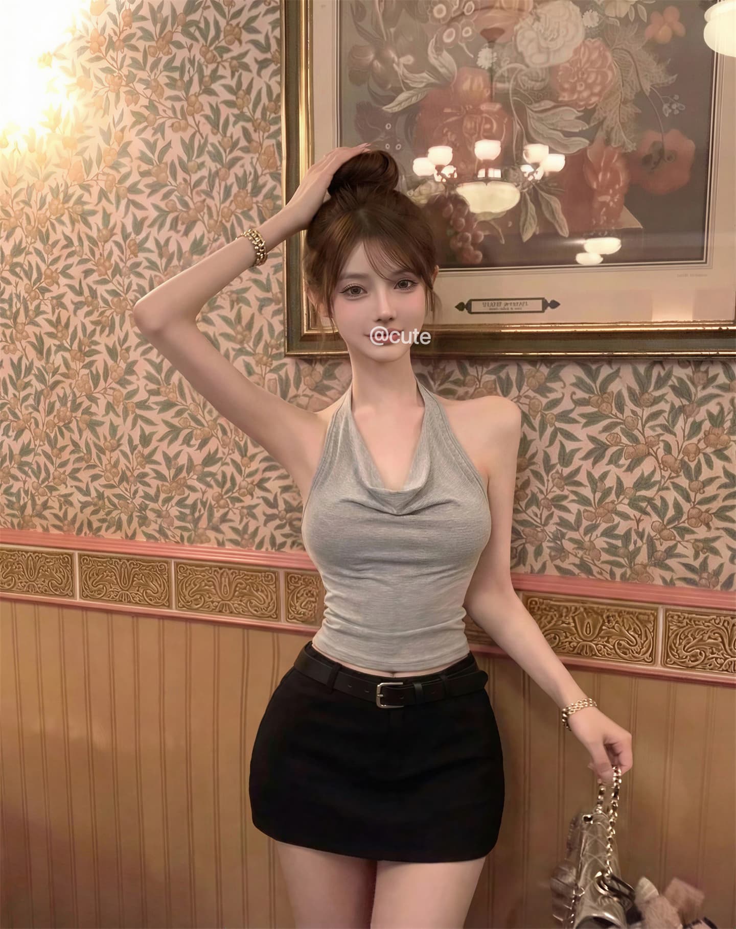 실사 정가 흔들다 칼라 행침 목 백리스 몸매 가꾸기 섹시함 쇼트 스타일 맨위 상세 이미지 11