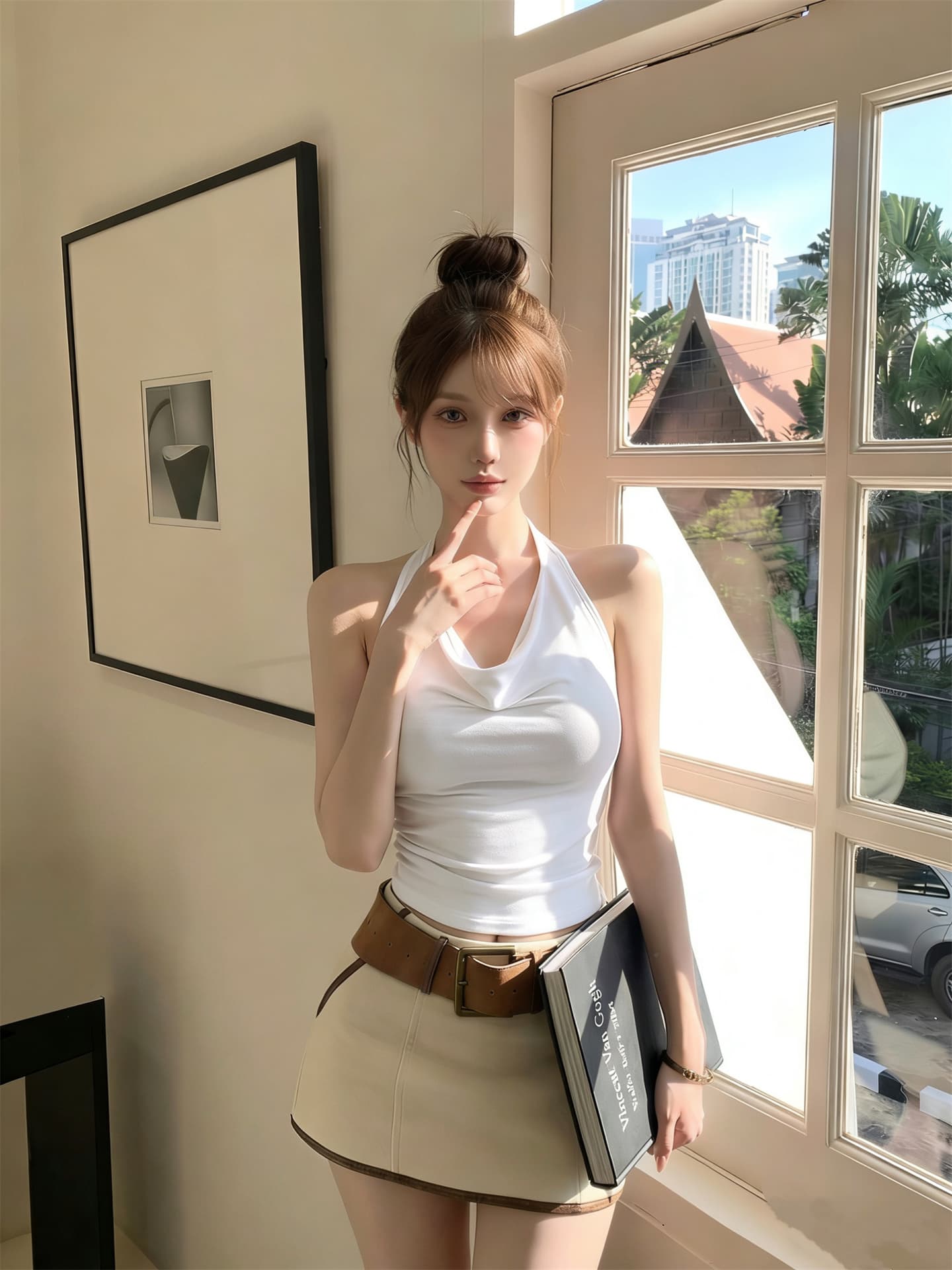 실사 정가 흔들다 칼라 행침 목 백리스 몸매 가꾸기 섹시함 쇼트 스타일 맨위 상세 이미지 20