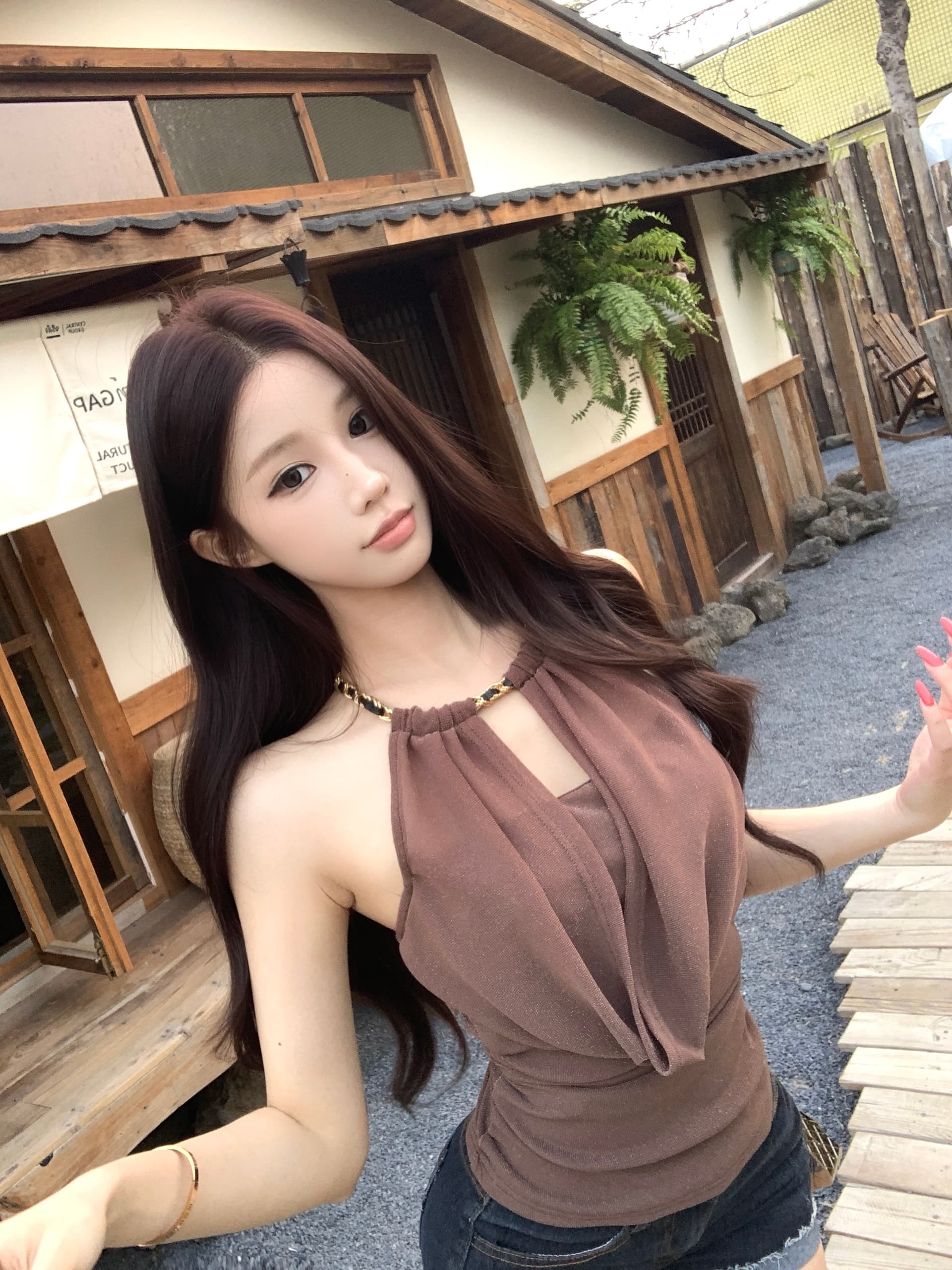 실사 정가 품격 흔들다 칼라 행침 목 슬립 허리 수축 백리스 인사이드 가져 가라. 조끼 맨위 상세 이미지 6