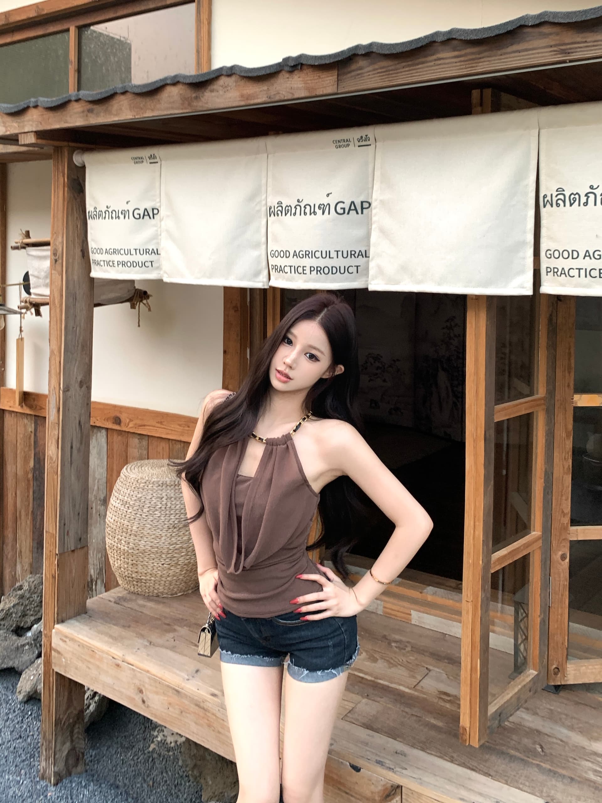 실사 정가 품격 흔들다 칼라 행침 목 슬립 허리 수축 백리스 인사이드 가져 가라. 조끼 맨위 상세 이미지 9