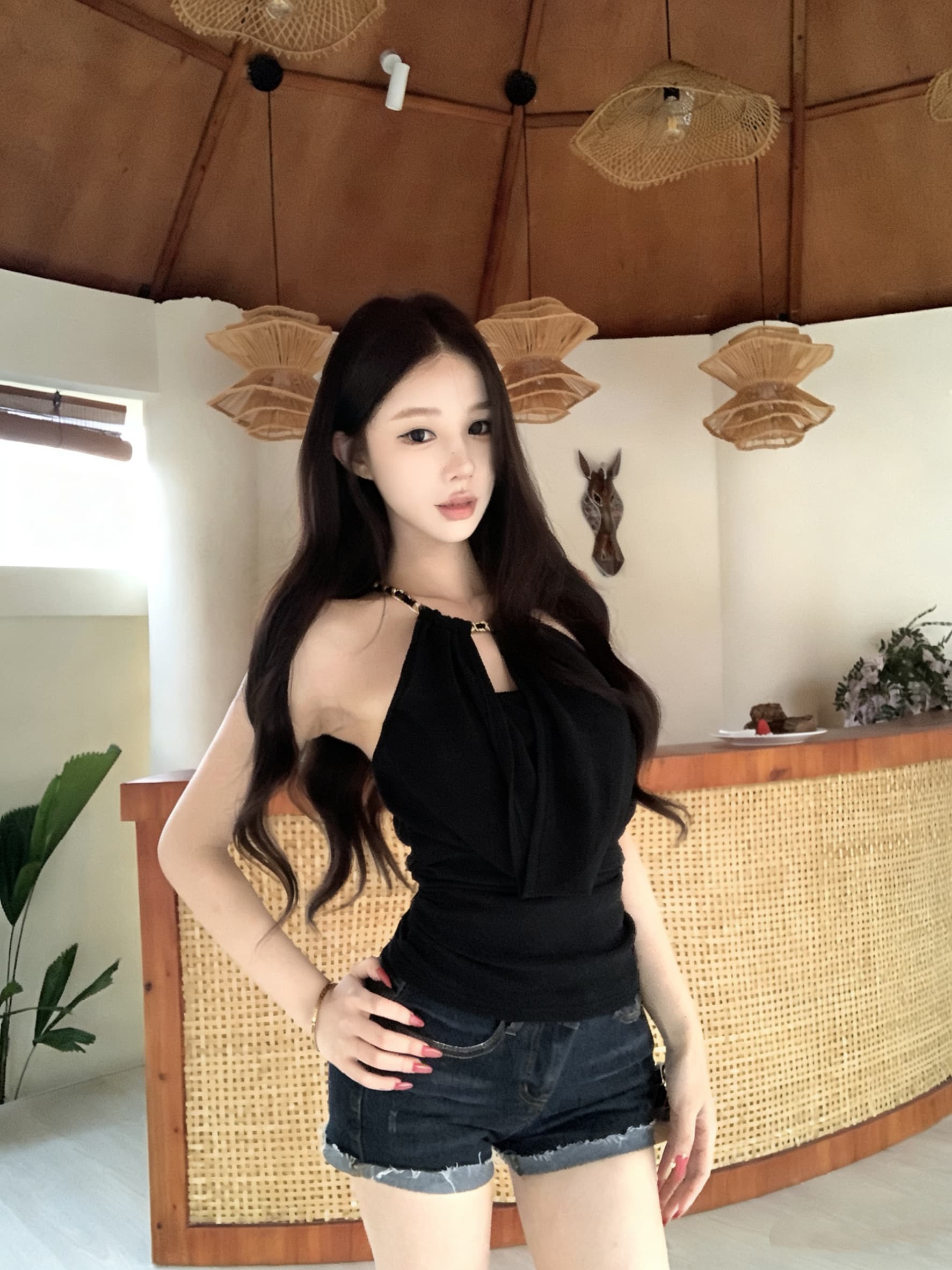 실사 정가 품격 흔들다 칼라 행침 목 슬립 허리 수축 백리스 인사이드 가져 가라. 조끼 맨위 상세 이미지 12