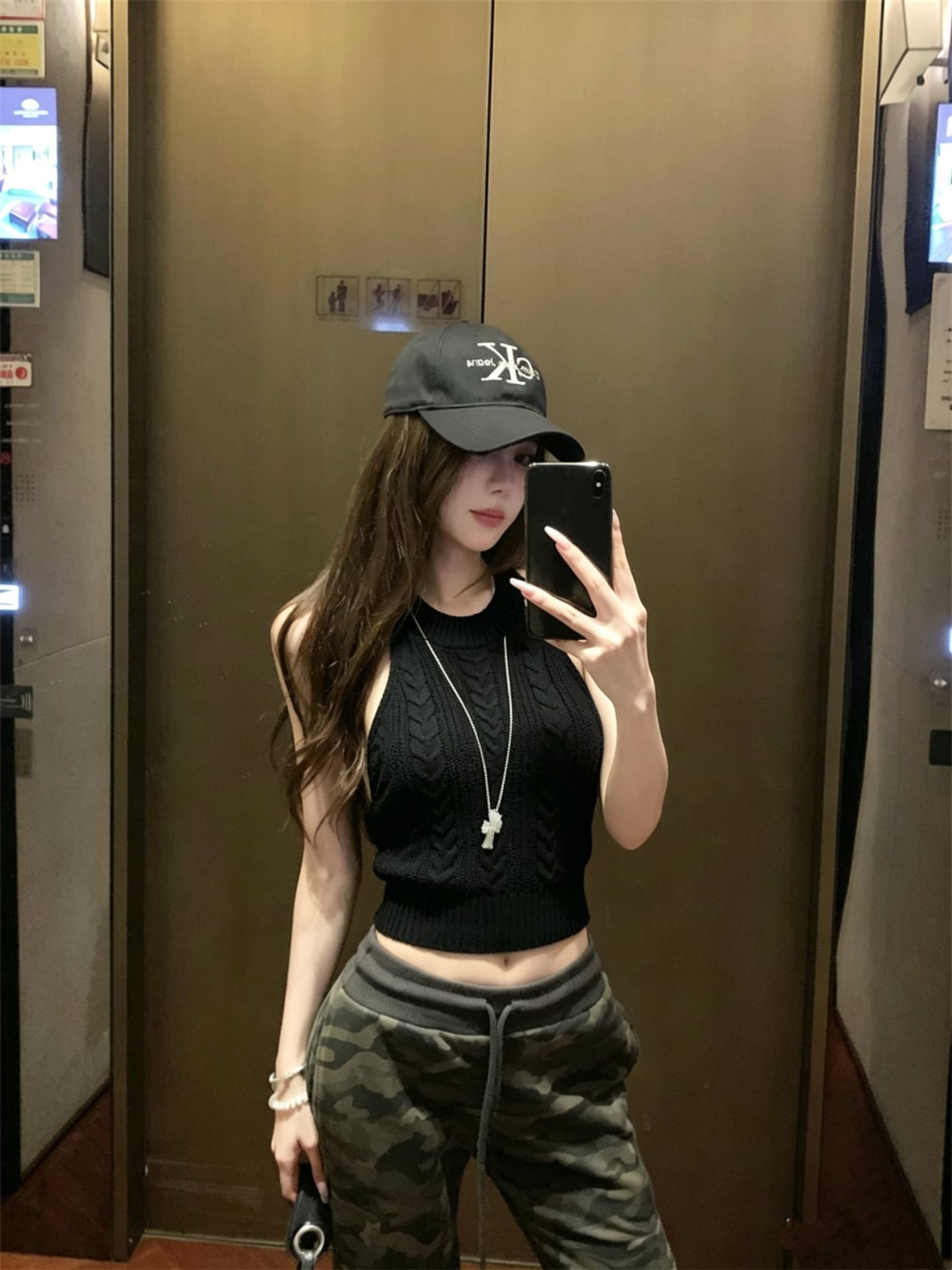 실사 정가 아메리칸 레트로 꽈배기 디자인 센스 몸매 가꾸기 니트 민소매 행침 목 조끼 이미지 4