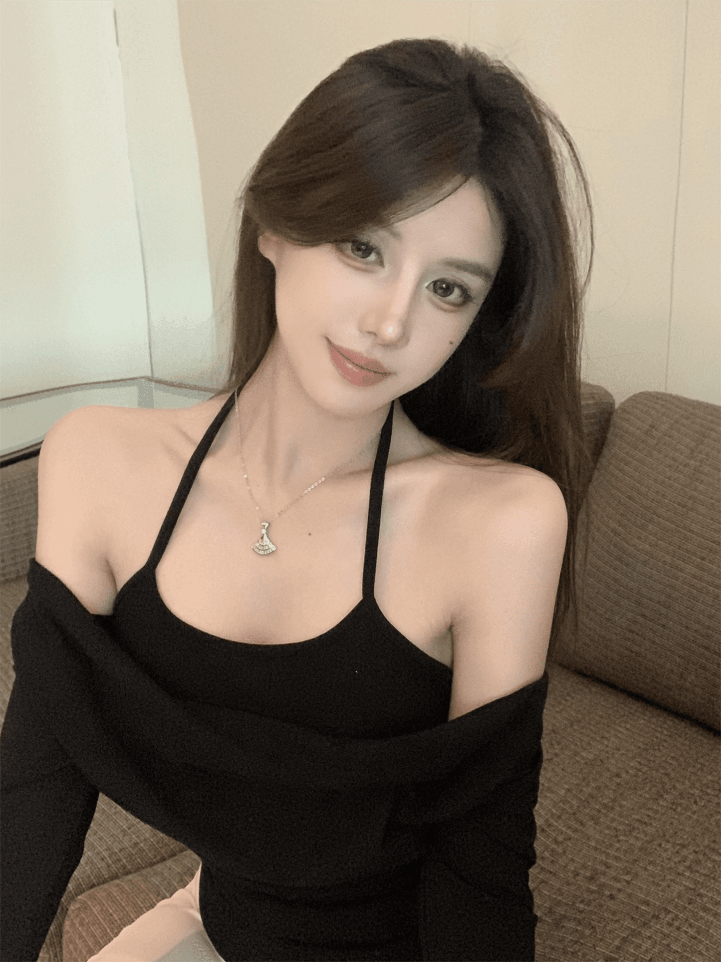 실사 정가 단색 품격 오프숄더 행침 목 페이크 레이어드 몸매 가꾸기 긴팔 상세 이미지 14