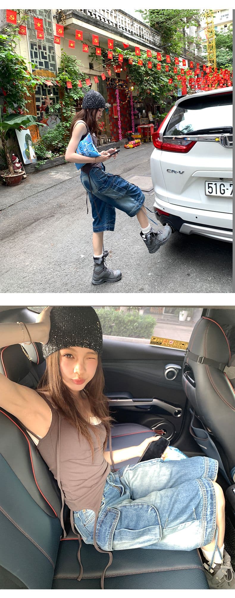 봄 여름 신제품 인기 트렌드 Na 리안 섹션 세련된 느슨함 싱글 제품 워크웨어 단 닝 바지 상세 이미지 5