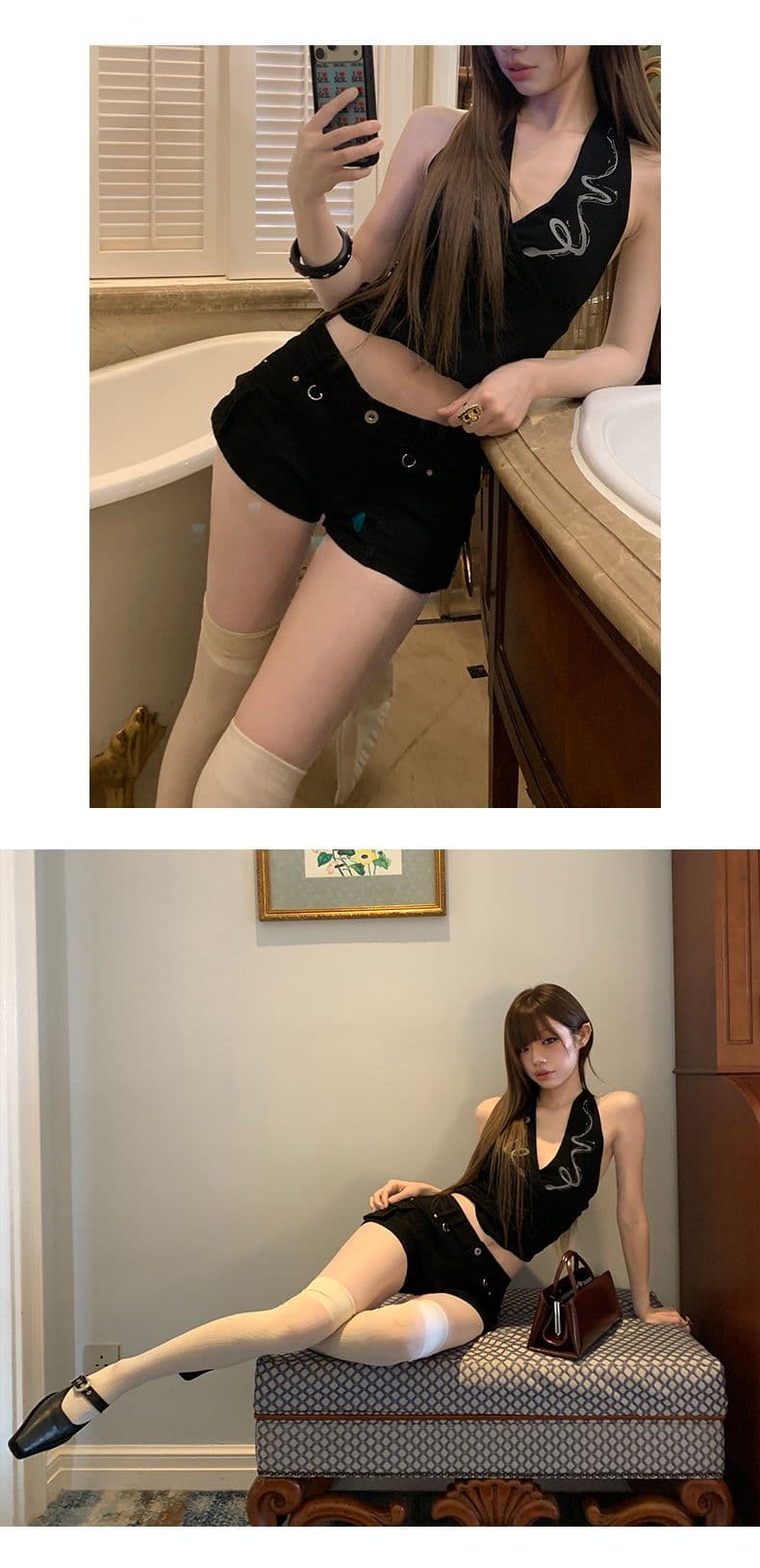 여름 켜기 새로운 차가운 바람의 소리 질감 핫 바지 무거운 작업 패치워크 자매 센스 작은 대중 편안함 청바지 상세 이미지 6