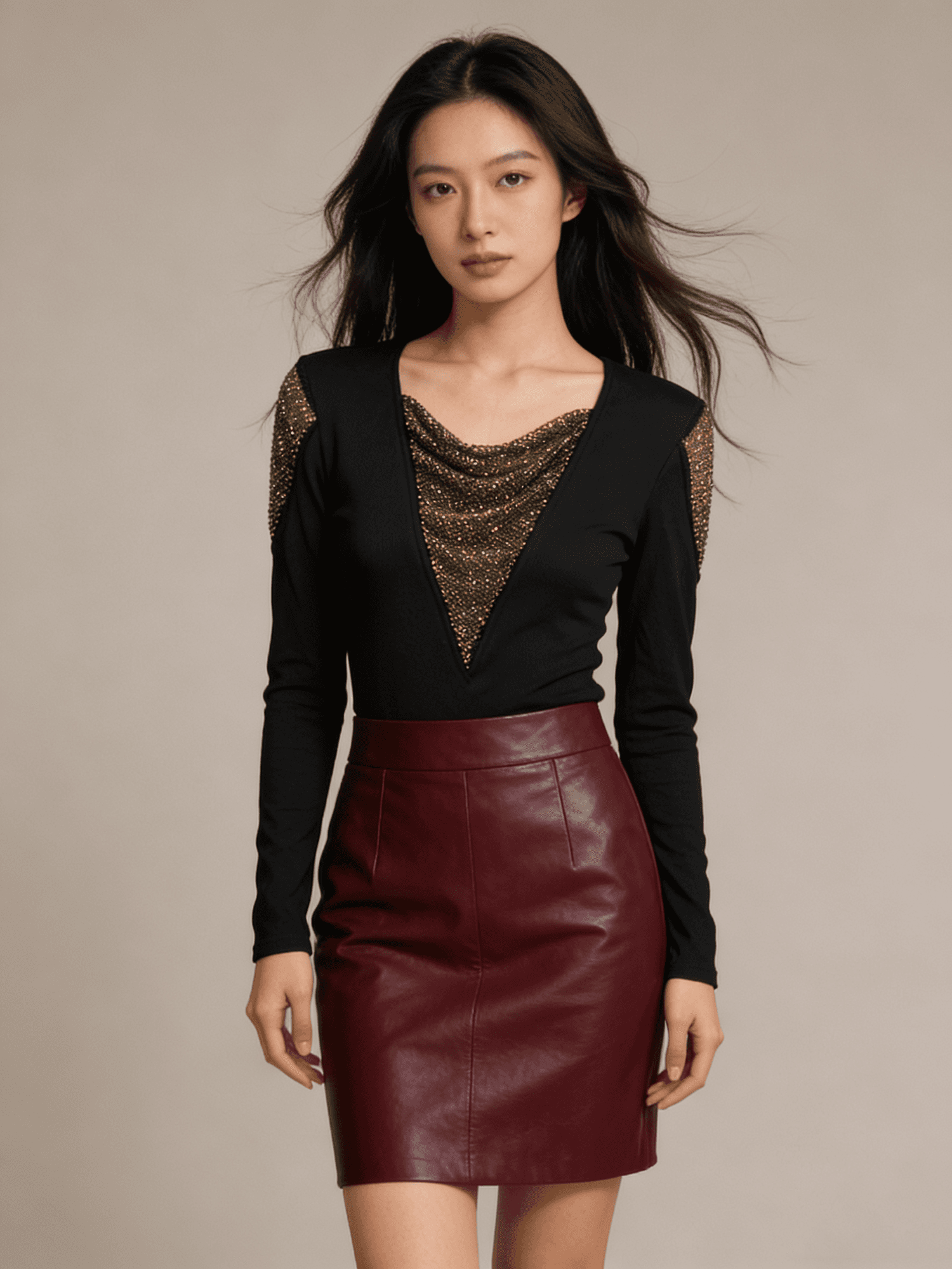 봄 새로운 Chic V넥 다이아몬드 세팅 몸매 가꾸기 슬림해 보이는 디자인 센스 빛 럭셔리 여성 셔츠 티셔츠 패션 작은 셔츠 m-3xl 상세 이미지 2