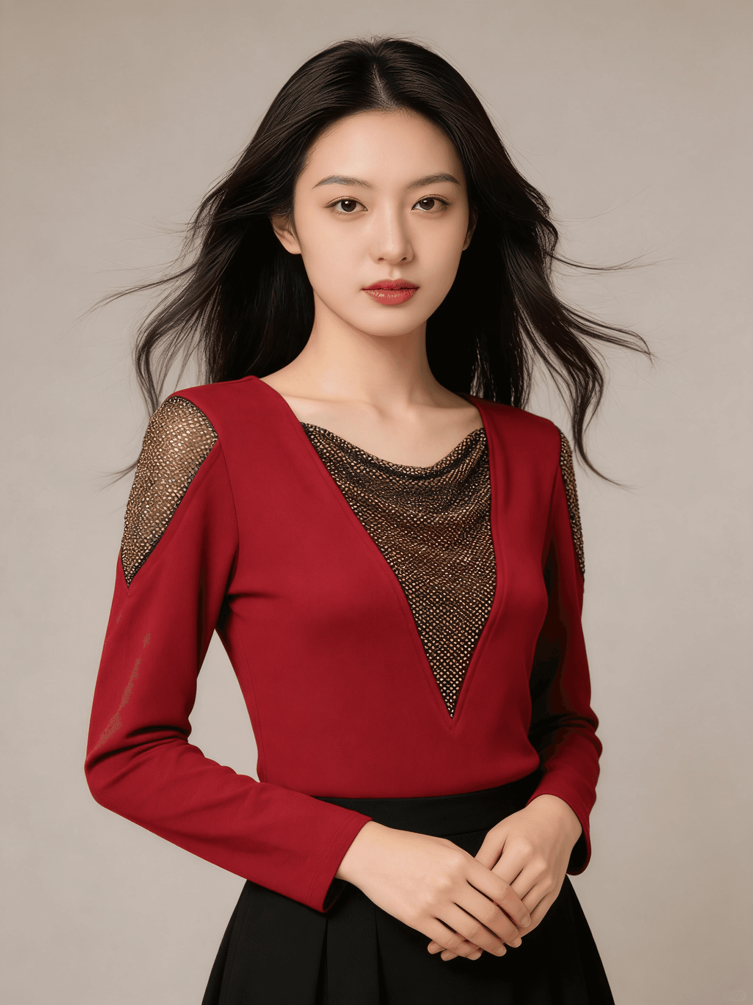 봄 새로운 Chic V넥 다이아몬드 세팅 몸매 가꾸기 슬림해 보이는 디자인 센스 빛 럭셔리 여성 셔츠 티셔츠 패션 작은 셔츠 m-3xl 상세 이미지 21