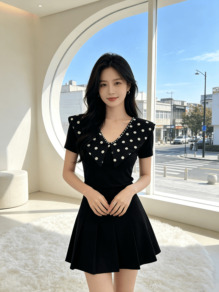 여름 V넥 새로운 패치워크 작은 대중 디자인 센스 못 훈련 몸매 가꾸기 슬림해 보이는 다용도 맨위 여성 티셔츠 품격 작은 셔츠 상세 이미지 5