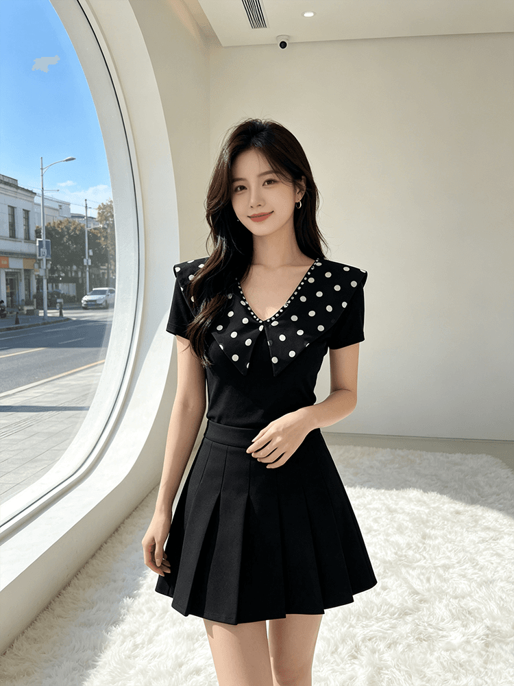 여름 V넥 새로운 패치워크 작은 대중 디자인 센스 못 훈련 몸매 가꾸기 슬림해 보이는 다용도 맨위 여성 티셔츠 품격 작은 셔츠 상세 이미지 7