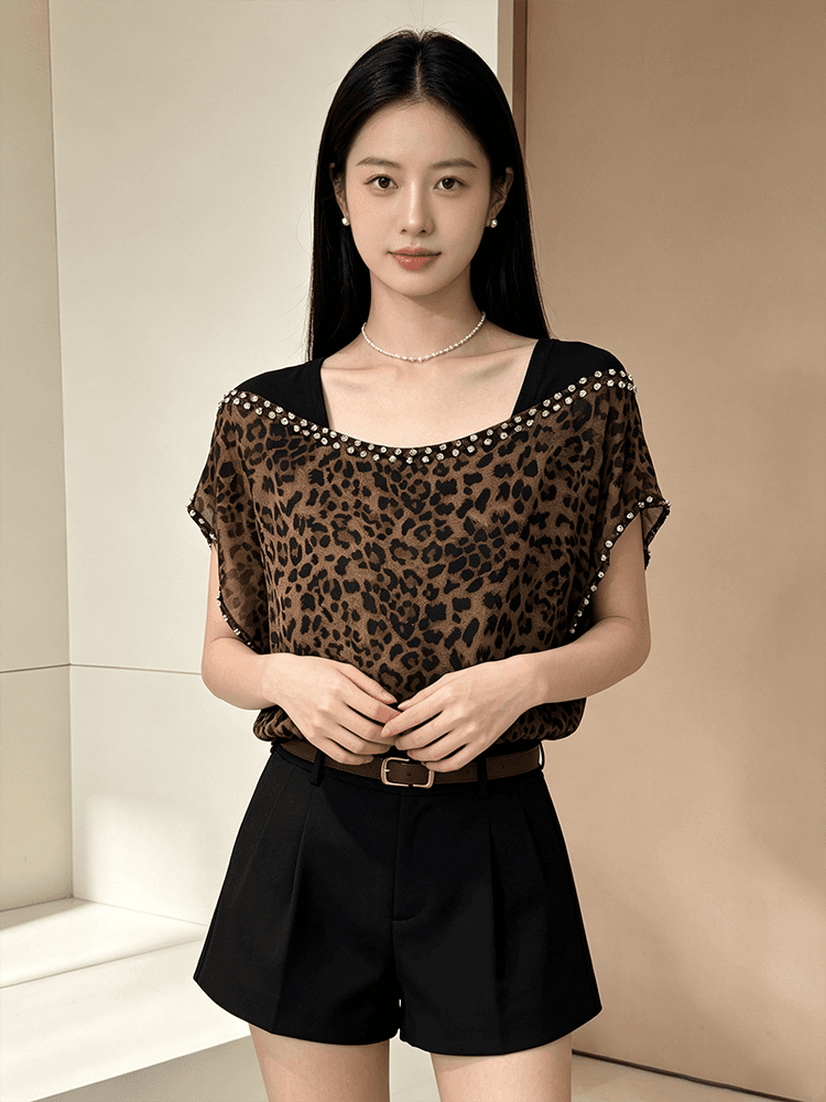 여름 못 훈련 광장 칼라 디자인 센스 맨위 여성 얇고 가벼운 쉬폰 원단 루즈핏 표지 고기 외국 가스 다용도 출퇴근 작은 셔츠 상세 이미지 5