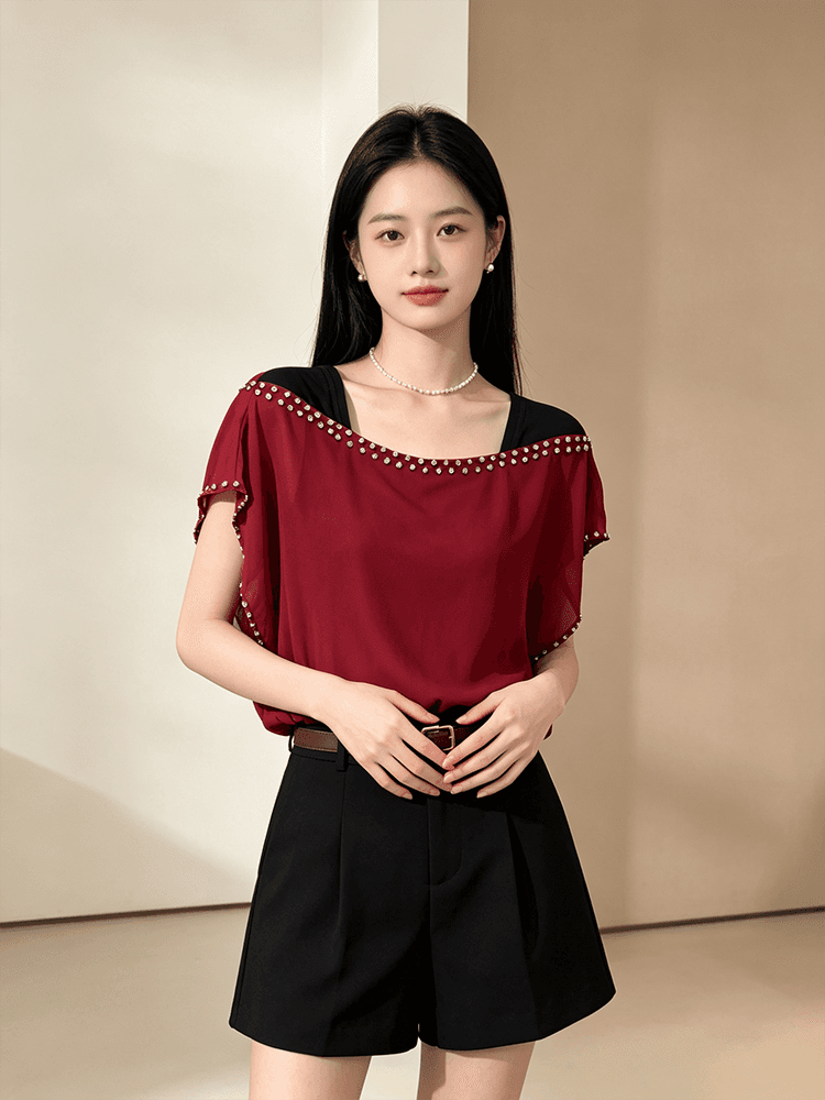 여름 못 훈련 광장 칼라 디자인 센스 맨위 여성 얇고 가벼운 쉬폰 원단 루즈핏 표지 고기 외국 가스 다용도 출퇴근 작은 셔츠 상세 이미지 15