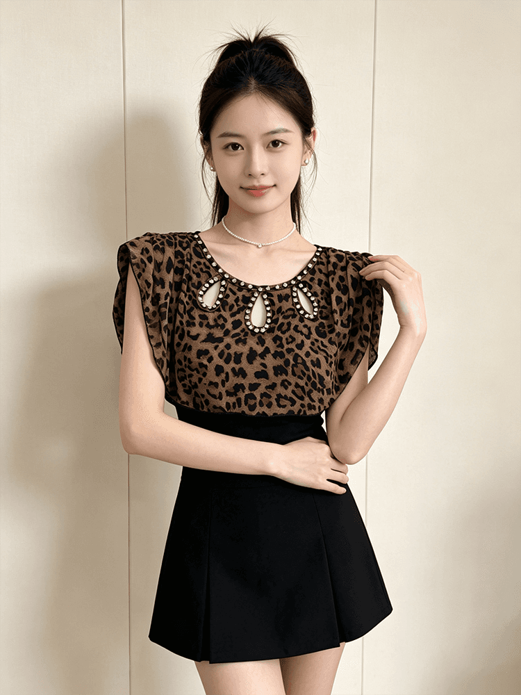여름 라운드 넥 홀로우 아웃 디자인 못 훈련 고급 센스 맨위 여성 가스 질감 당겨서 전체 다용도 몸매 가꾸기 슬림해 보이는 작은 셔츠 t 상세 이미지 8