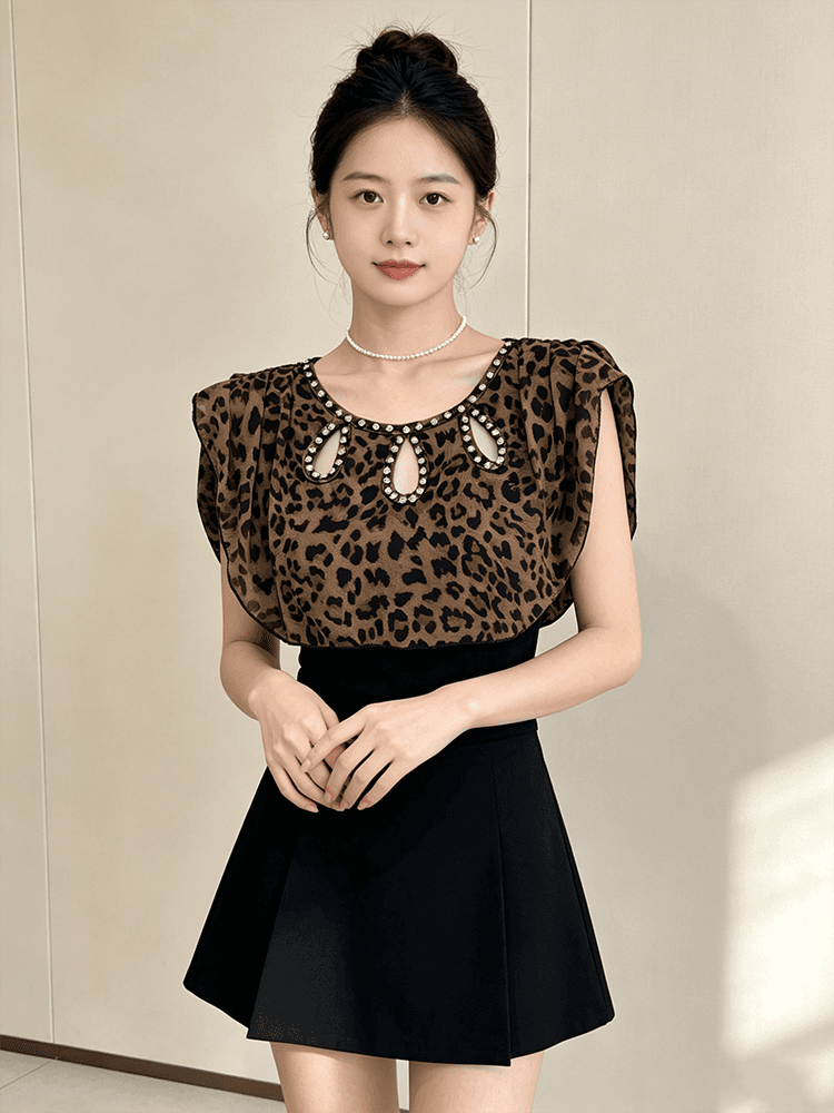 여름 라운드 넥 홀로우 아웃 디자인 못 훈련 고급 센스 맨위 여성 가스 질감 당겨서 전체 다용도 몸매 가꾸기 슬림해 보이는 작은 셔츠 t 상세 이미지 9