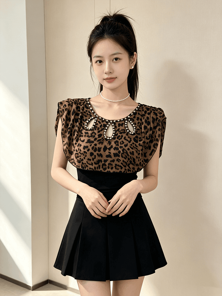 여름 라운드 넥 홀로우 아웃 디자인 못 훈련 고급 센스 맨위 여성 가스 질감 당겨서 전체 다용도 몸매 가꾸기 슬림해 보이는 작은 셔츠 t 상세 이미지 10