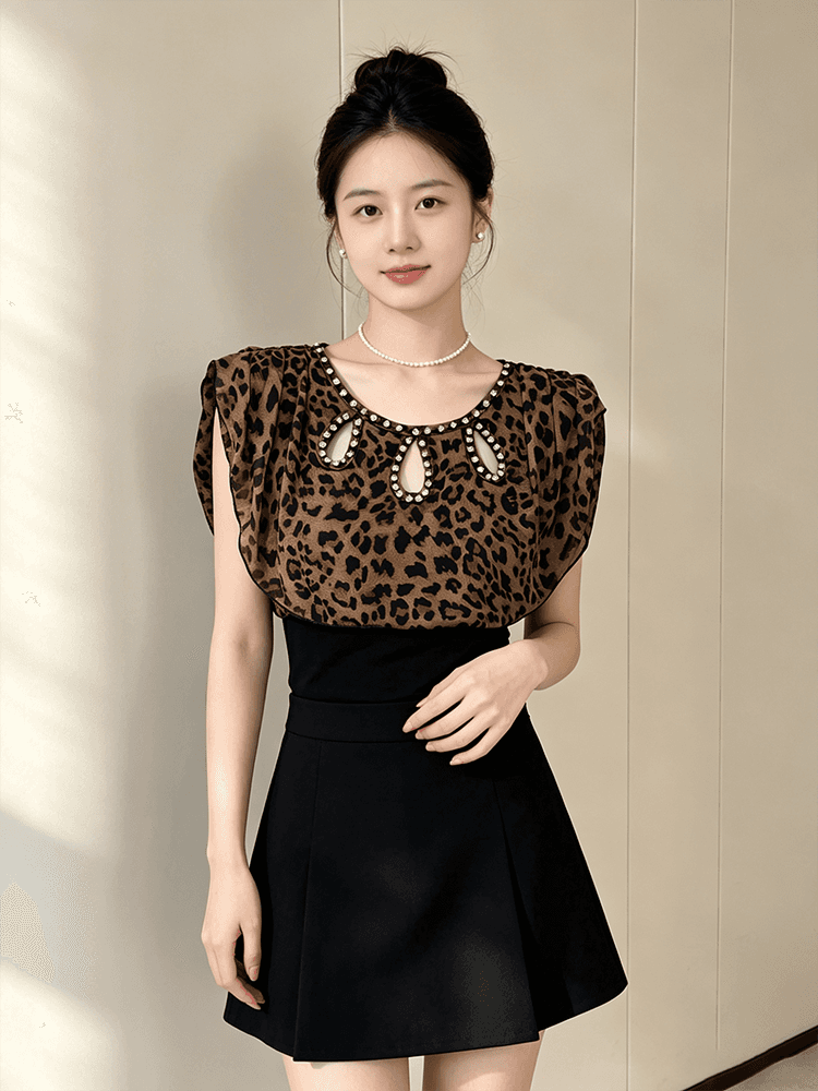 여름 라운드 넥 홀로우 아웃 디자인 못 훈련 고급 센스 맨위 여성 가스 질감 당겨서 전체 다용도 몸매 가꾸기 슬림해 보이는 작은 셔츠 t 상세 이미지 13