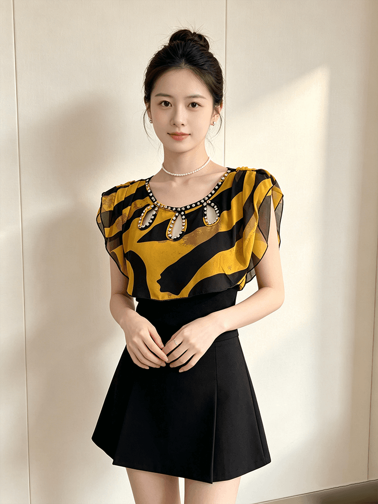 여름 라운드 넥 홀로우 아웃 디자인 못 훈련 고급 센스 맨위 여성 가스 질감 당겨서 전체 다용도 몸매 가꾸기 슬림해 보이는 작은 셔츠 t 상세 이미지 15