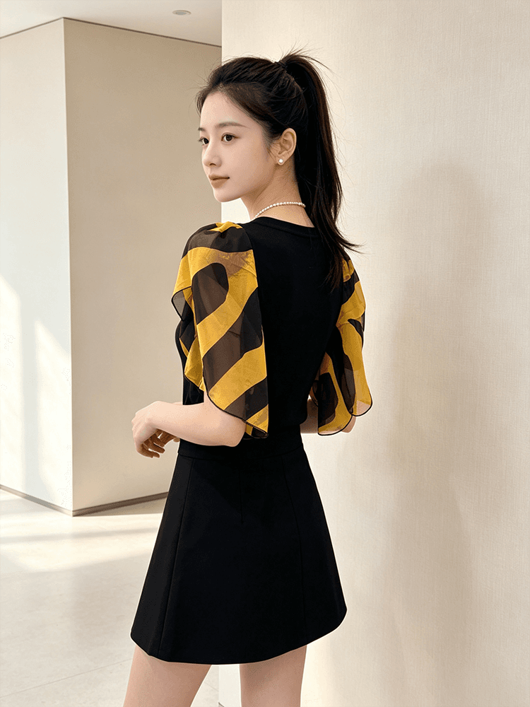 여름 라운드 넥 홀로우 아웃 디자인 못 훈련 고급 센스 맨위 여성 가스 질감 당겨서 전체 다용도 몸매 가꾸기 슬림해 보이는 작은 셔츠 t 상세 이미지 17