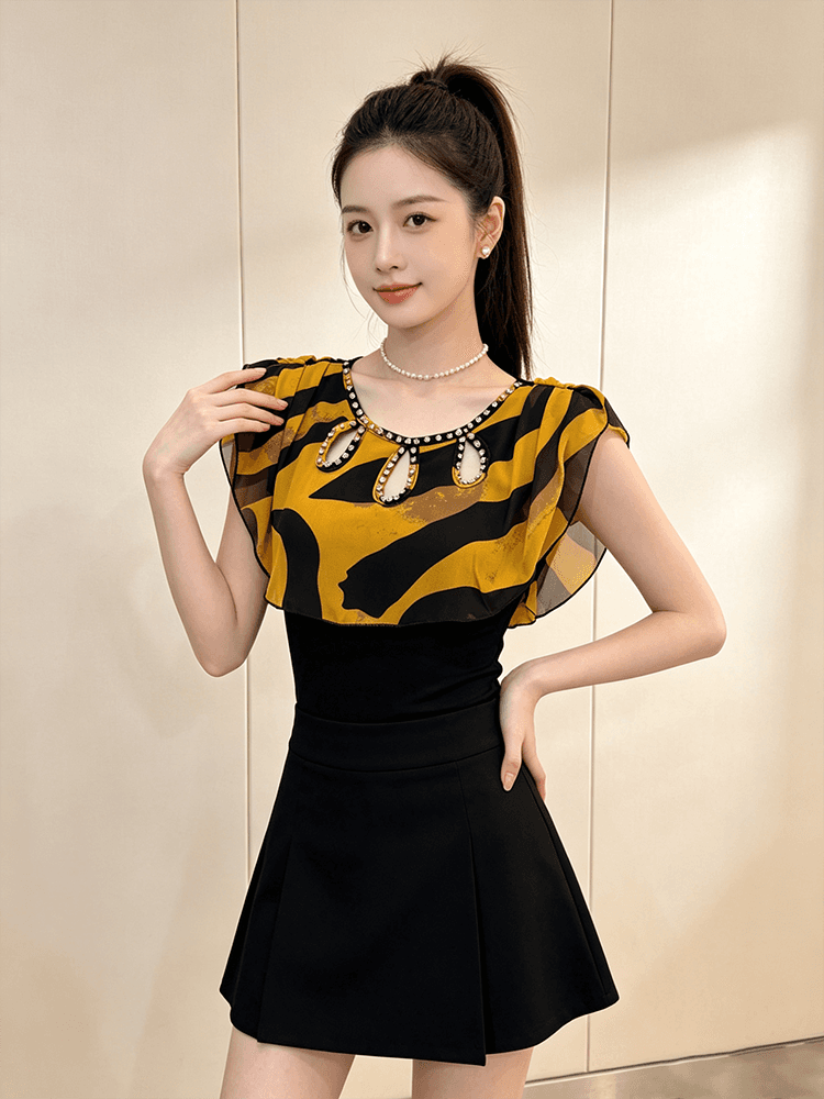 여름 라운드 넥 홀로우 아웃 디자인 못 훈련 고급 센스 맨위 여성 가스 질감 당겨서 전체 다용도 몸매 가꾸기 슬림해 보이는 작은 셔츠 t 상세 이미지 18