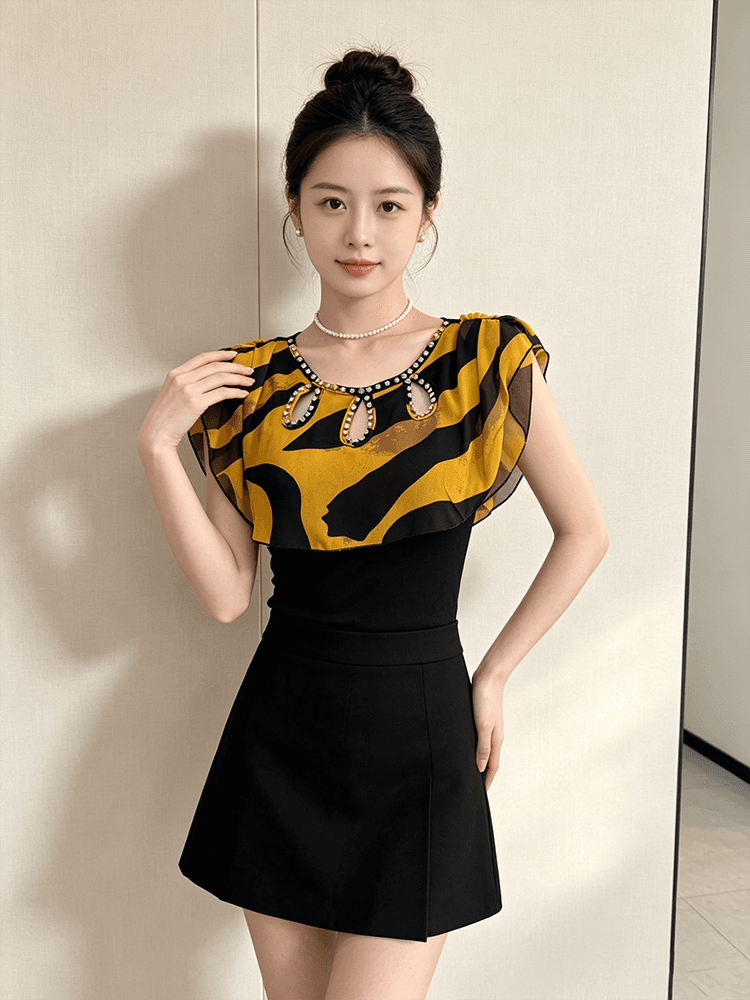 여름 라운드 넥 홀로우 아웃 디자인 못 훈련 고급 센스 맨위 여성 가스 질감 당겨서 전체 다용도 몸매 가꾸기 슬림해 보이는 작은 셔츠 t 상세 이미지 20