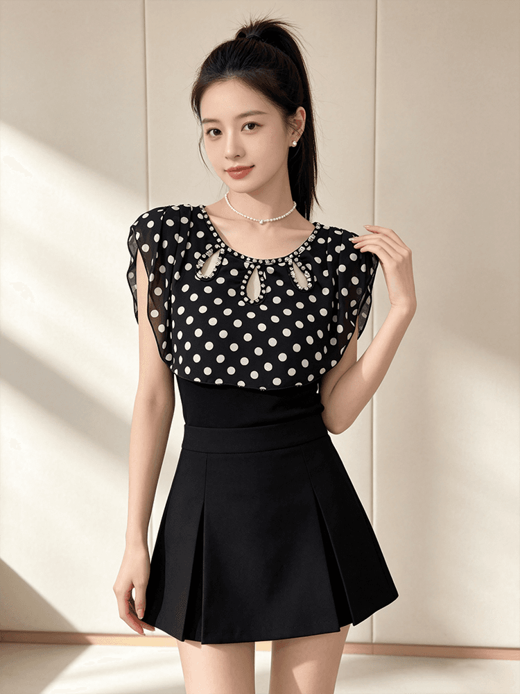 여름 라운드 넥 홀로우 아웃 디자인 못 훈련 고급 센스 맨위 여성 가스 질감 당겨서 전체 다용도 몸매 가꾸기 슬림해 보이는 작은 셔츠 t 상세 이미지 22