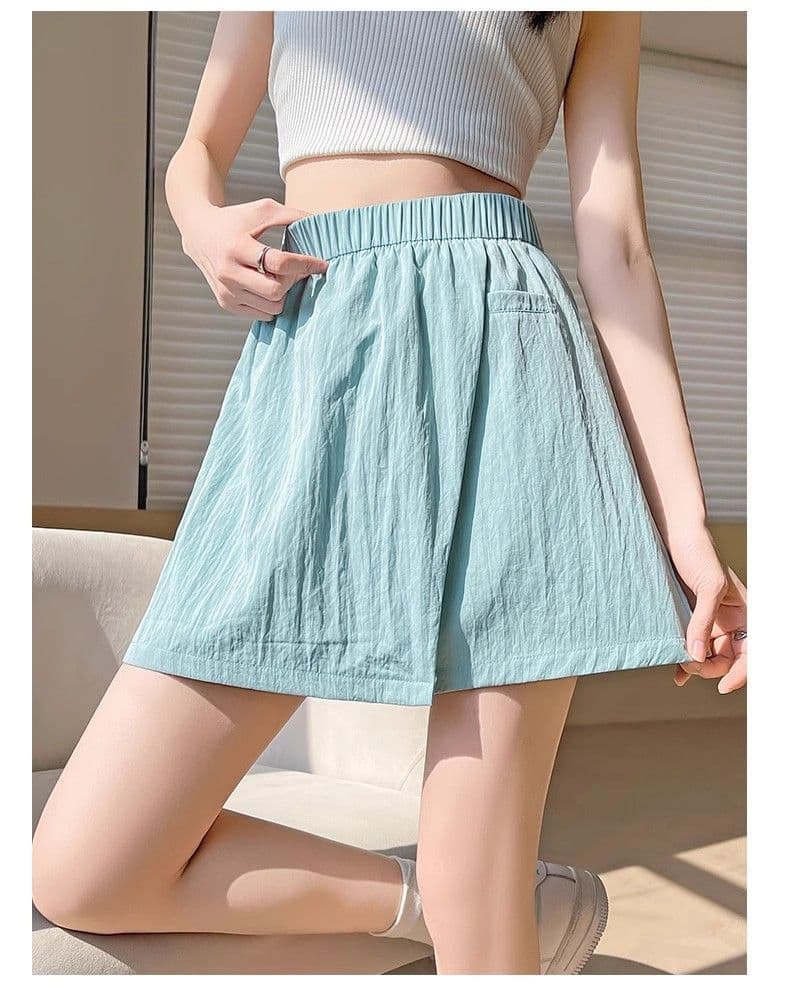야마모토 워크웨어 치마바지 여성 여름 얇은 스타일 2026 새로운 캐주얼 넓은 다리 오부 바지 외출용 얼음 실크 운동 반바지 상세 이미지 25