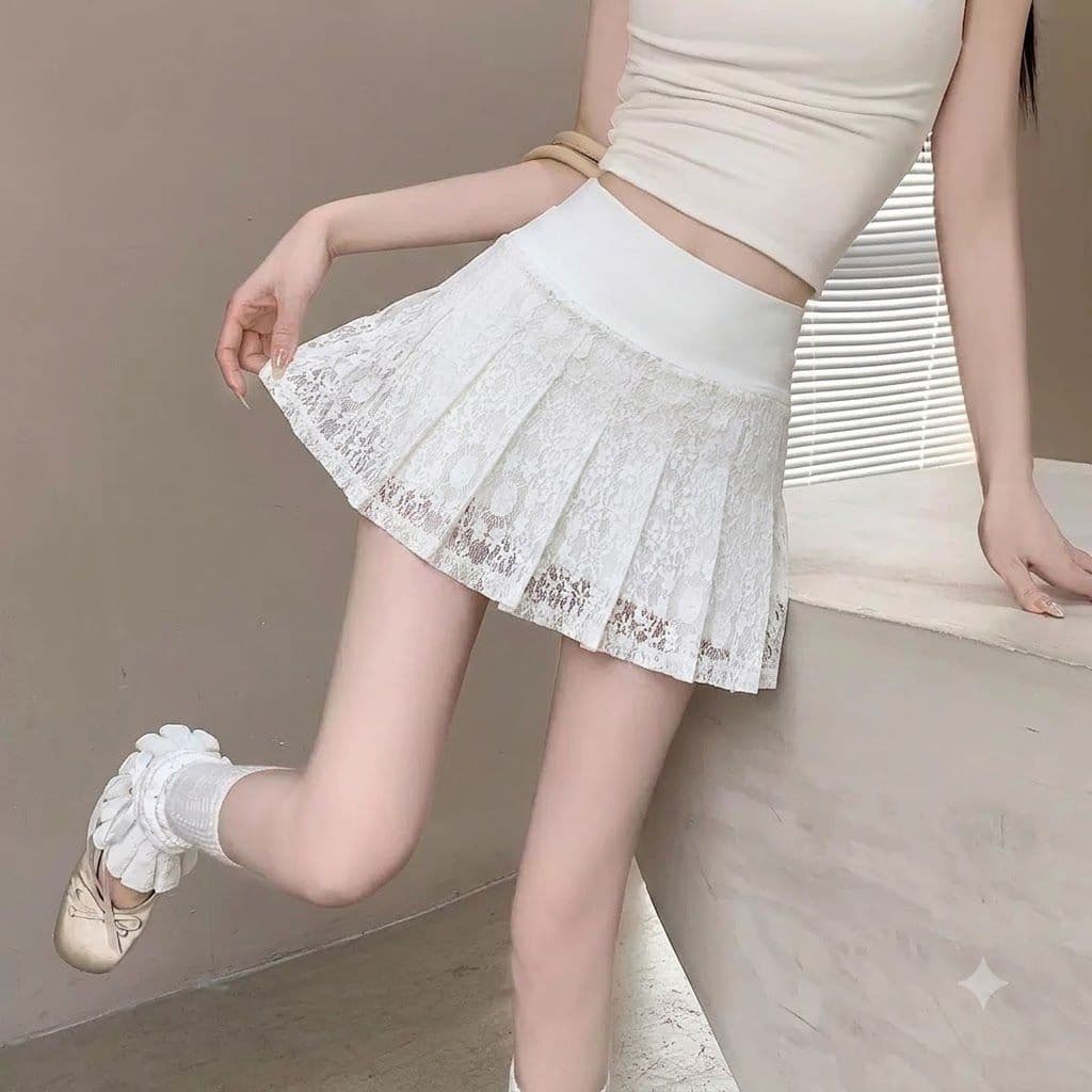 2026 여름 새로운 초단 미니 치마바지 다용도 레이스 플리츠 스커트 섹시함 반신 스커트 패션 한 마디 치마 이미지 2