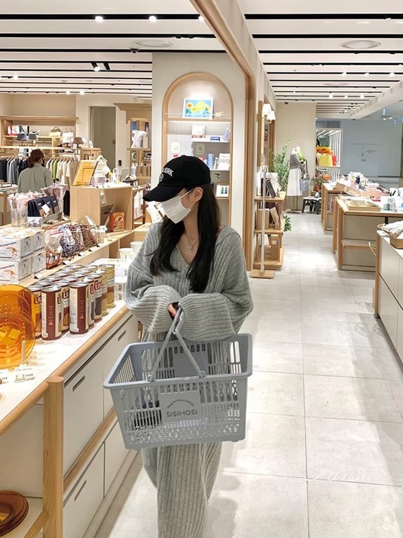 원본 한국 ins 해군 칼라 느긋한 바람을 피우다 롱 코트 무릎 아래 스웨터 니트 드레스 상세 이미지 18