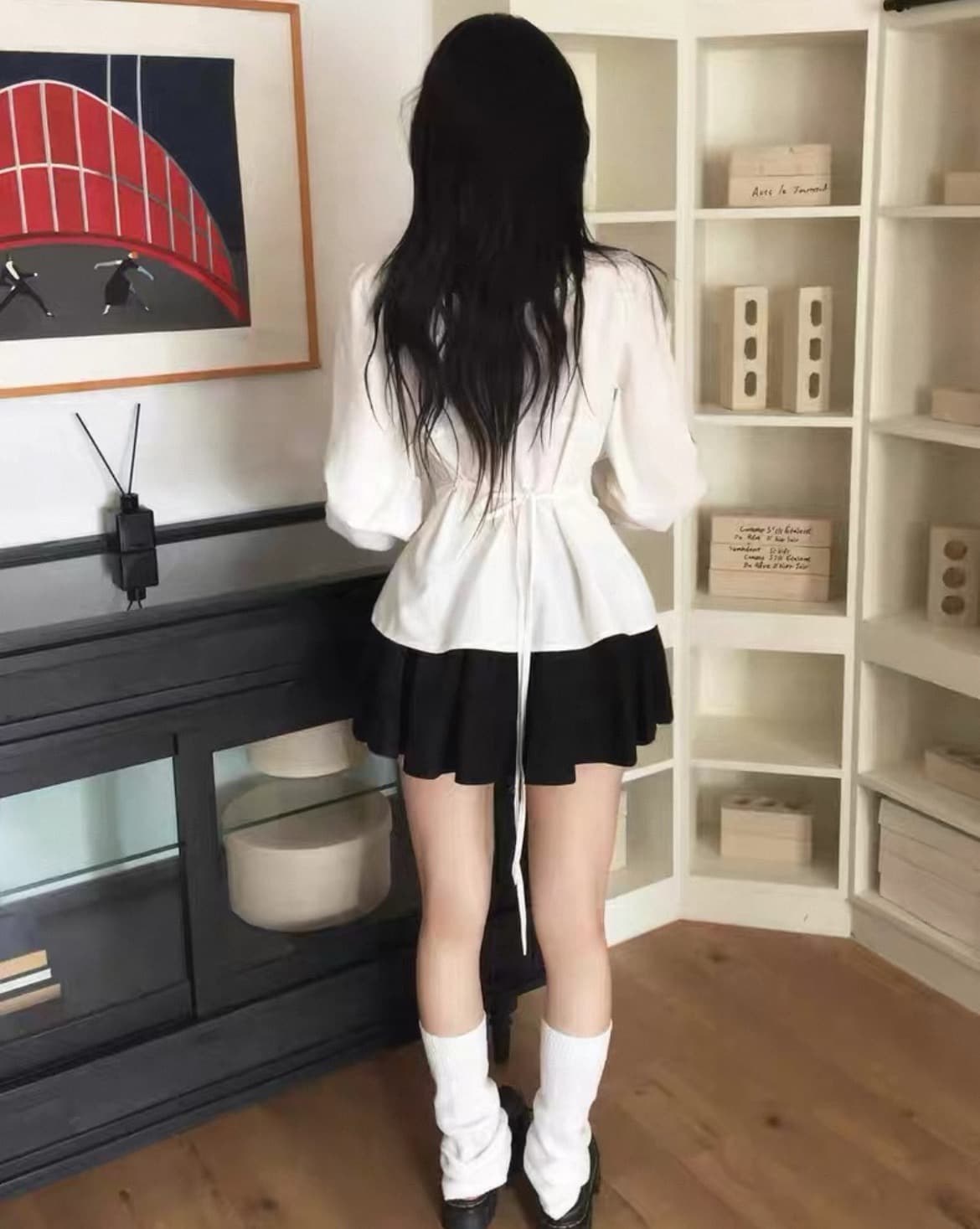 있음 밖으로 2026 새로운 한국 스타일 다용도 레이스업 허리 수축 셔츠 여성 상세 이미지 7
