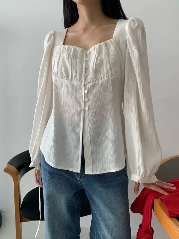 있음 밖으로 동대문 이른 봄 주름 광장 리더쉽 단추 슬림해 보이는 셔츠 상세 이미지 3