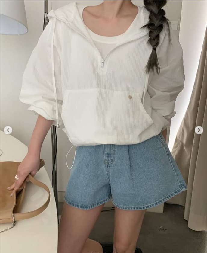 재고 있음 chic 스트라이프 캐주얼 느긋한 바람 후드 펌프 로프 반 개방 칼라 얇은 스타일 국방 사이 의류 맨위 여성 상세 이미지 12