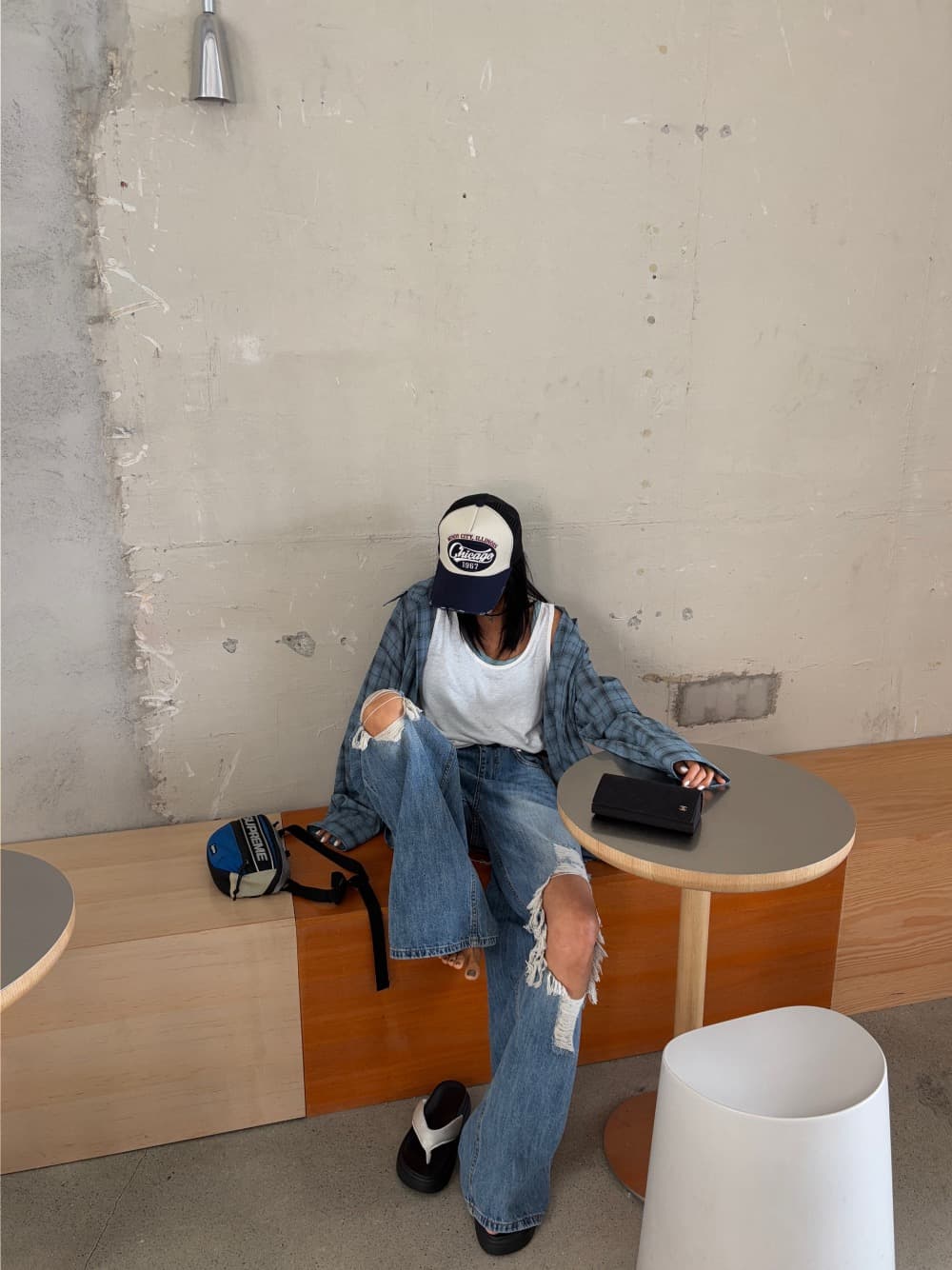 있음 선적 2026 chic 한국 스타일 체크무늬 자외선 차단 이른 가을 셔츠 상세 이미지 8