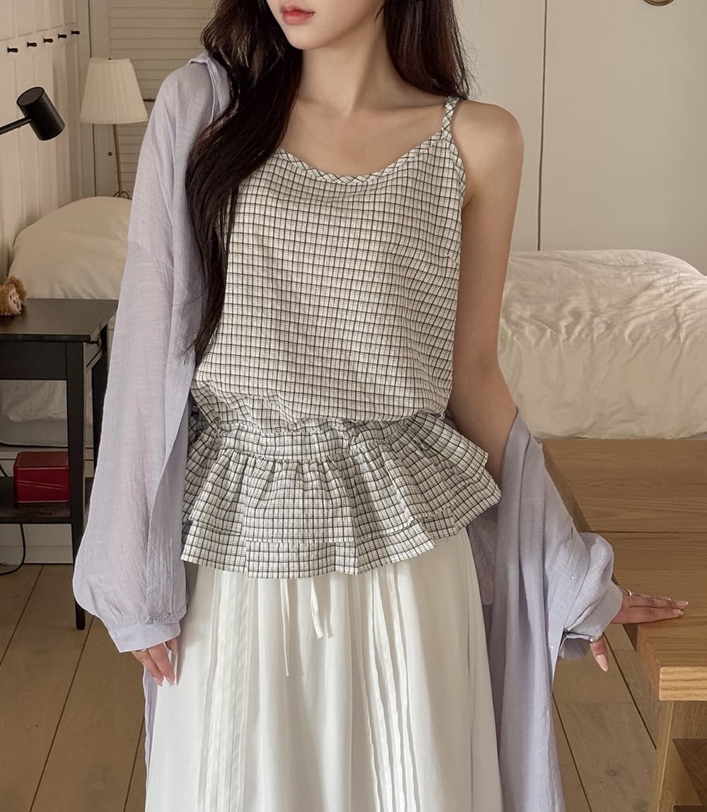 있음 밖으로 한국 chic 여름 새로운 프랑스식 디자인 센스 프릴 펌프 로프 스트랩 행침 셔츠 상세 이미지 5