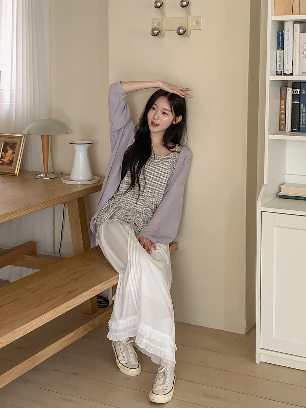 있음 밖으로 한국 chic 여름 새로운 프랑스식 디자인 센스 프릴 펌프 로프 스트랩 행침 셔츠 상세 이미지 10