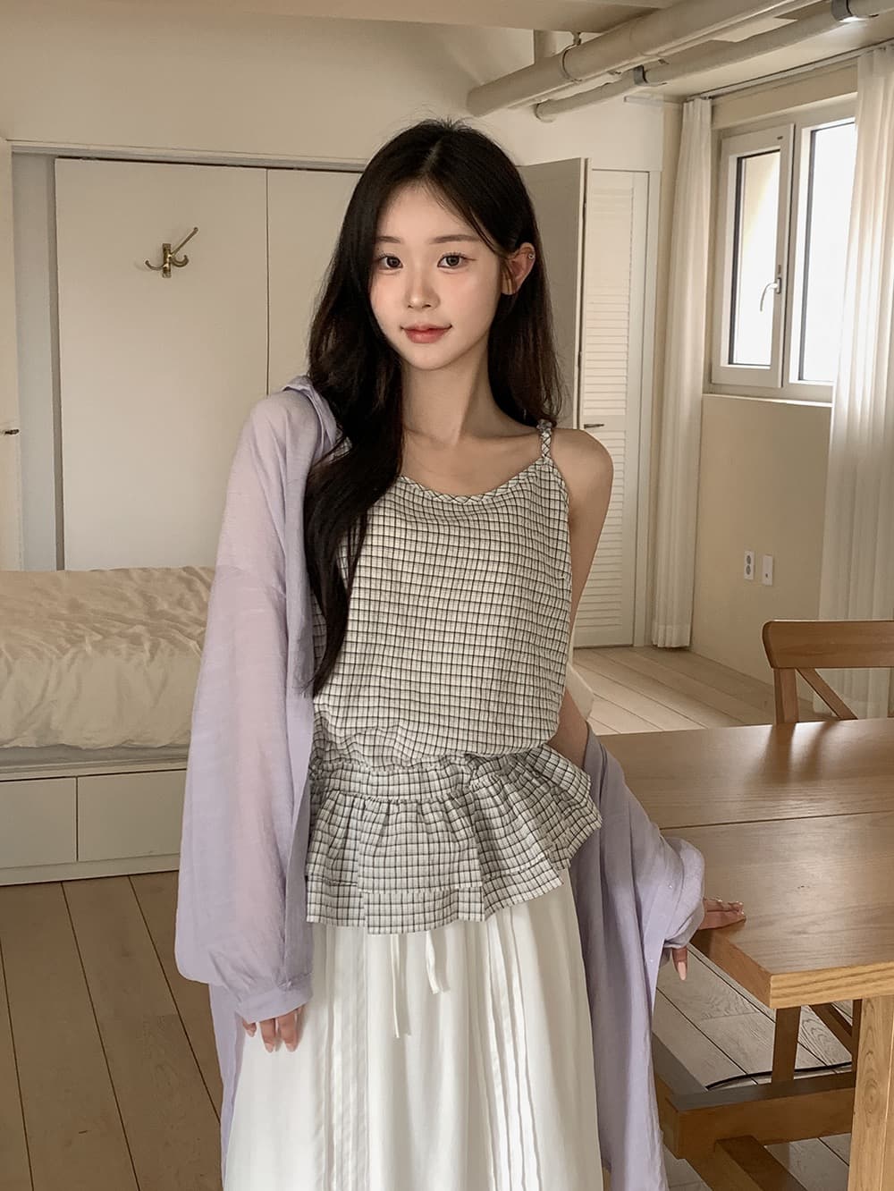 있음 밖으로 한국 chic 여름 새로운 프랑스식 디자인 센스 프릴 펌프 로프 스트랩 행침 셔츠 상세 이미지 12